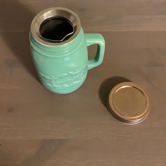 David’s Tea Blue Ceramic Mason Jar Mug with Infuser - Picture 8 of 10